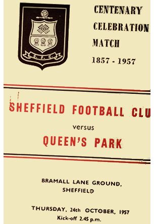 Sheffield FC panfleto jogo do centenário